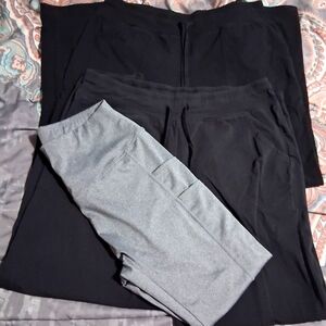 Women's Lot Size Large Athletic Pants & Leggings Athletic Works Black & Grey